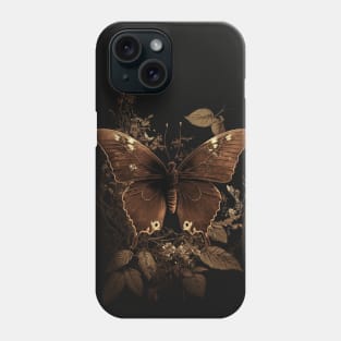 Brown Butterfly Tattoo Fairycore Dark Grunge y2k Aesthetic Phone Case