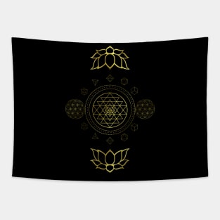 Sri Yantra Sacred Geometry Mandala Tapestry