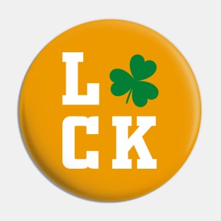 Luck Shamrock white saint patricks day typography Pin