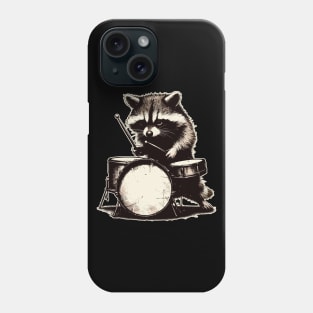 Raccoon drummer vintage Phone Case