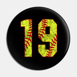 Fastpitch Softball Number 19 #19 Softball Shirt Jersey Uniform Favorite Player Biggest Fan Pin