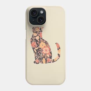 Floral cat, botanical cat sitting neutral Phone Case