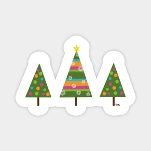 Colorful Christmas Trees Magnet