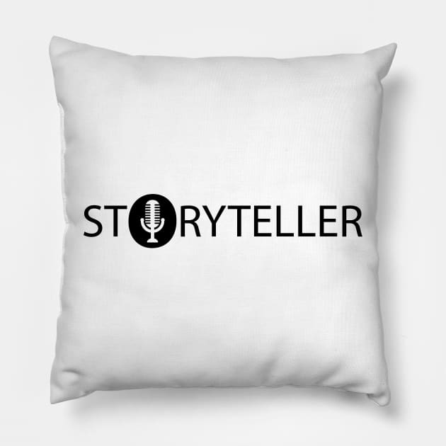 Storyteller artistic typography design Pillow by DinaShalash