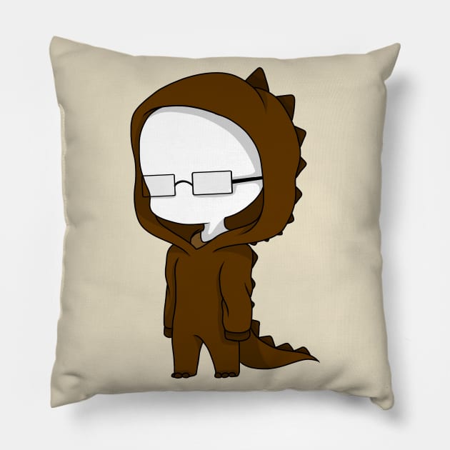 trenderman dinosaur chibi Pillow by LillyTheChibi