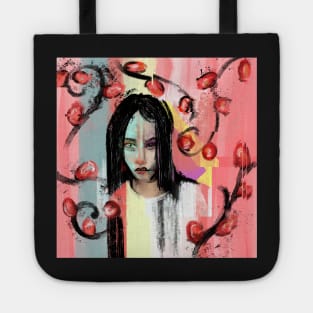 Dark Girl in the Tulip Vines Tote