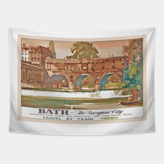 Vintage British Rail Travel Poster: Bath, the Georgian City Tapestry by Naves