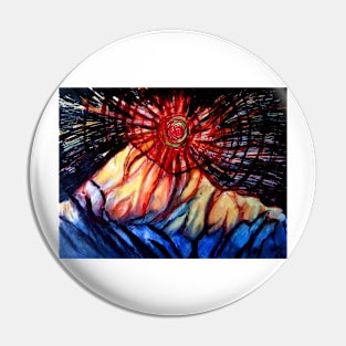 The Sun Breaking the Darkness over the Mountains Pin