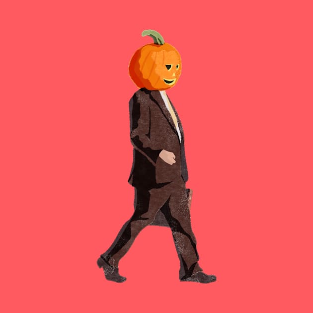 Dwight Schrute with a Pumpkin Head by StrayArte