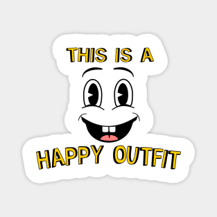 Happy Outfit Funny Smiling Cartoon Retro Face Magnet