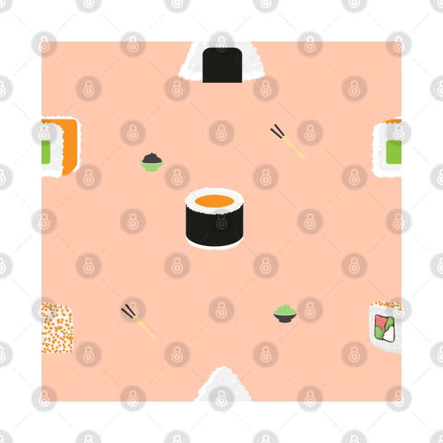 Cute Sushi Kawaii Pattern by IstoriaDesign