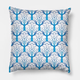 Blue Tree Trunk Pillow