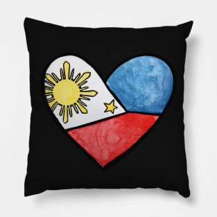 Philippines Flag Heart Pillow