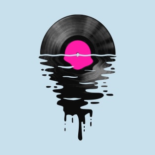 Vinyl LP Music Record Sunset Pink T-Shirt