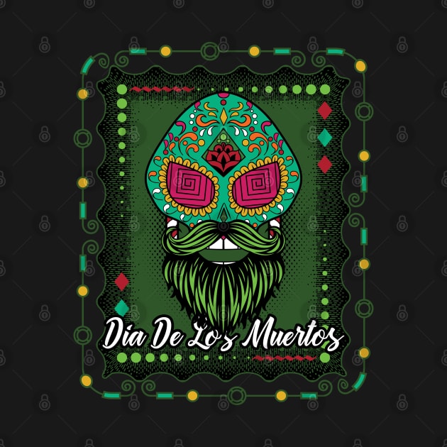 Sugar Skull Day Of The Dead Green by RadStar