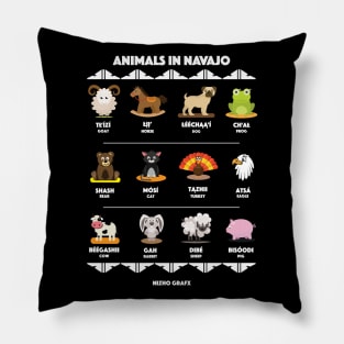 Animals in Navajo for Dark shirts Pillow