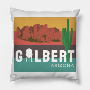 Gilbert Arizona Water Tower Cactus Superstition Mountains Pillow