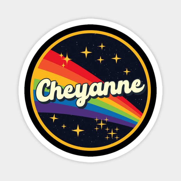 Cheyanne // Rainbow In Space Vintage Style Magnet by LMW Art