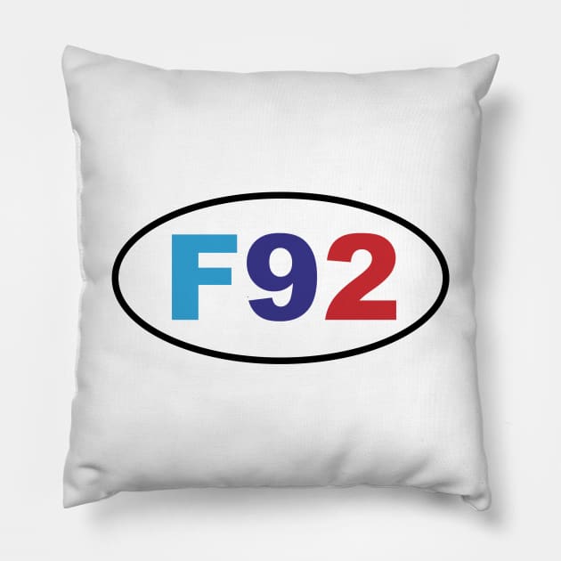 Colored F92 Chassis Code Marathon Style Pillow by NickShirrell