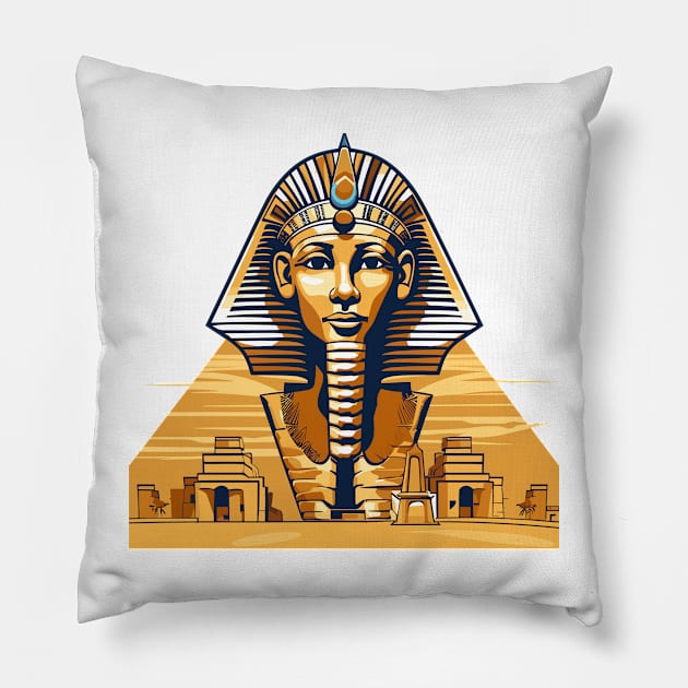 Ancient Egypt Pharaohs, Pyramids, Egyptian Mystique: Ancient Symbols & Spiritual Artistry Pillow by FK