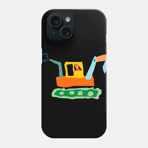 toddler draw excavator Phone Case by osvaldoport76