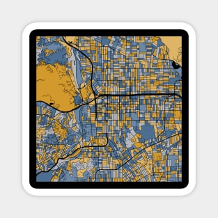 Pasadena Map Pattern in Blue & Gold Magnet