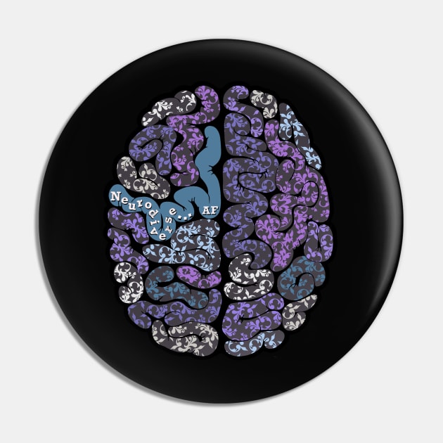 Neurodiverse AF flower Brain Pin by NeurodiverseNarnie