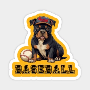 american bully with baseball Magnet