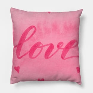 Valentine's Day Watercolor Love – pink Pillow