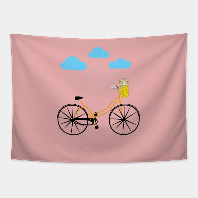 Bicycle, Clouds Tapestry by faiqawaheed