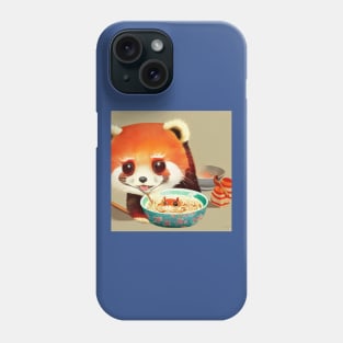 Kawaii Red Panda Eating Ramen Phone Case