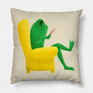 Knitting Frog Lounge Pillow