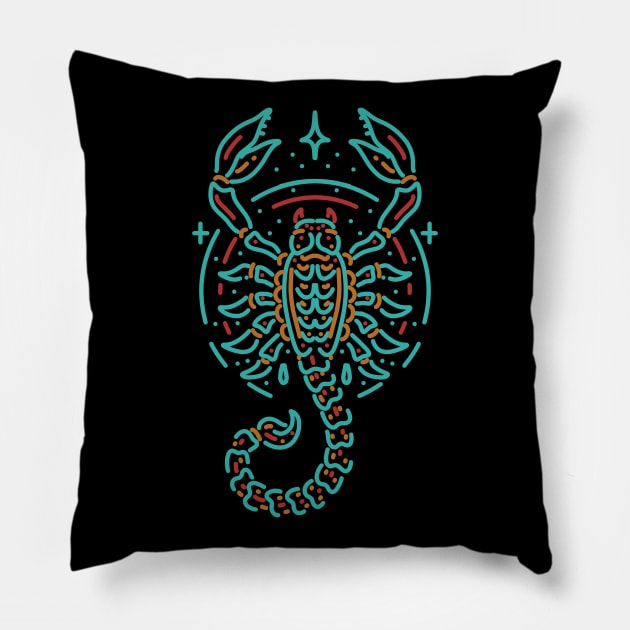 scorpion line art Pillow by donipacoceng