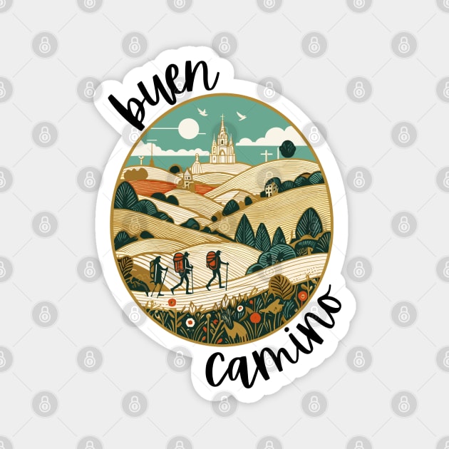 Buen Camino! El Camino de Santiago de Compostela - The Way of Saint James - Peregrino Pilgrim - Camino Frances Ingles Primitivo Shirt, Hoodie, Mug, Tote, Souvenir, etc Magnet by cloudhiker