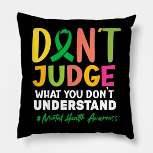 Understand Mental Health Ribbon Pillow