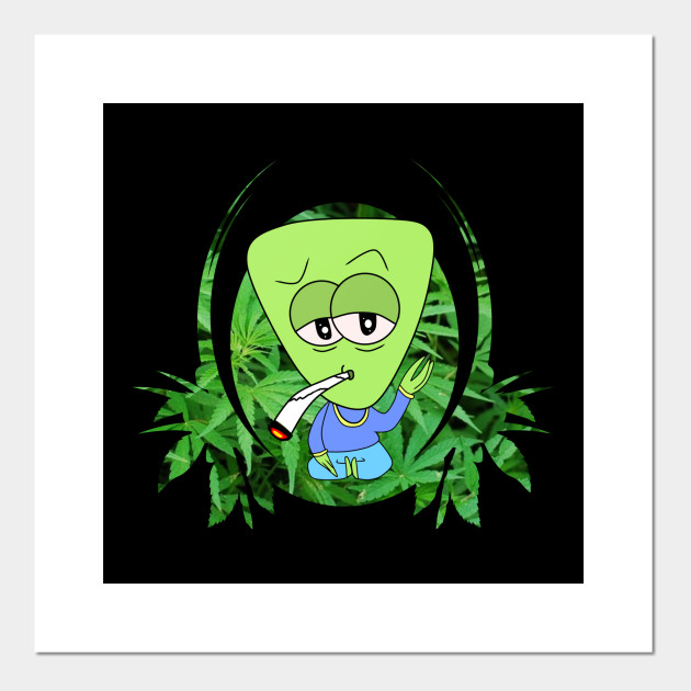 Alien Stoner Cannabis Alien Stoner Posters And Art Prints Teepublic Uk