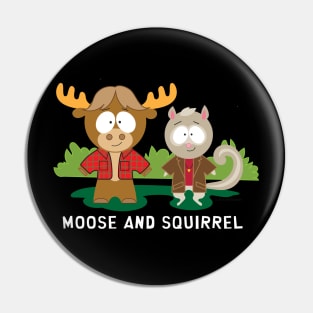 Moose and Squirrel Pin