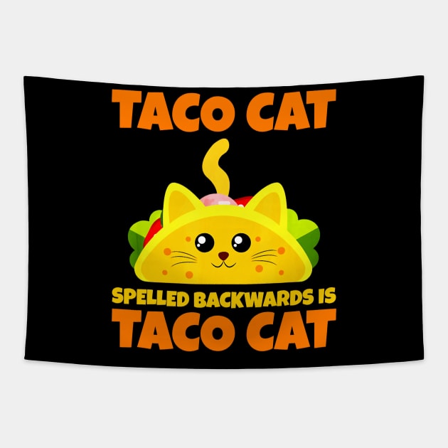 Tacocat Spelled Backwards Taco Cat Cinco De Mayo Tapestry by CovidStore