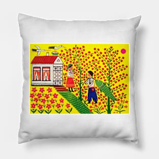 Maria Prymachenko, Ukrainian Folk Artist, Fine Art Print, Марія Приймаченко, Genre Painting, Ukrainian Folk Art Pillow