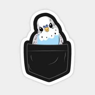 Cute Blue Budgie in Pocket for Parakeet Budgerigar Lover Magnet