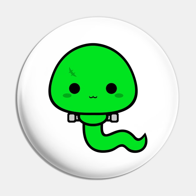 Cute Kawaii Sperm Frankenstein's Monster Pin by alien3287