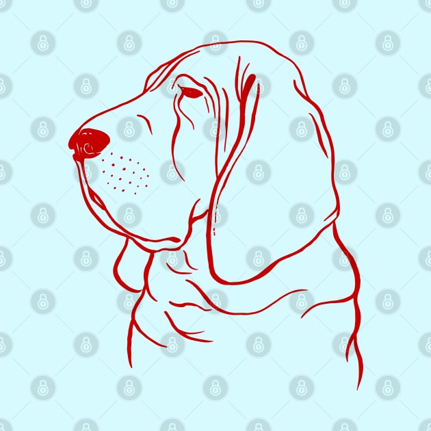 Bloodhound (Light Blue and Red) by illucalliart