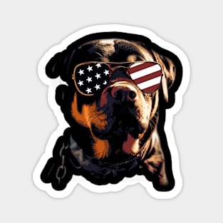 Pint-sized American Flag Rottweiler Whispers, Tee Triumph Extravaganza Magnet