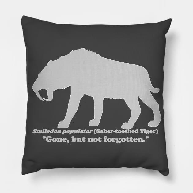 *Back Design/Front Pocket* Smilodon populator (Saber-toothed Tiger) Light T-Shirt Pillow by dabblersoutpost