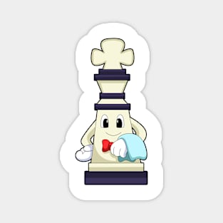 Chess piece King as Waiter with Towel Magnet