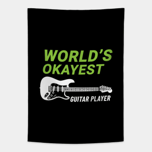 World's Okayest Guitar Player S-Style Electric Guitar Dark Theme Tapestry