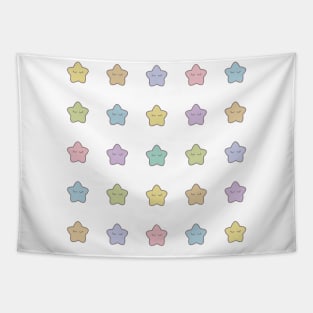 Colorful Stars with eyelashes Tapestry