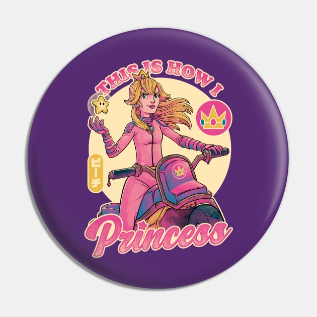 How I Princess - Powerful Video Game Biker Pin by Studio Mootant