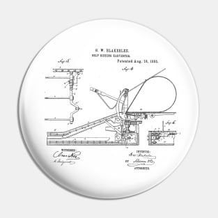 Self Binding Harvester Vintage Patent Hand Drawing Pin