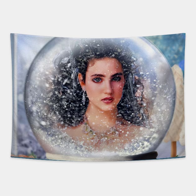 Sarah Trapped in the Labyrinth Snowglobe Tapestry by OrionLodubyal